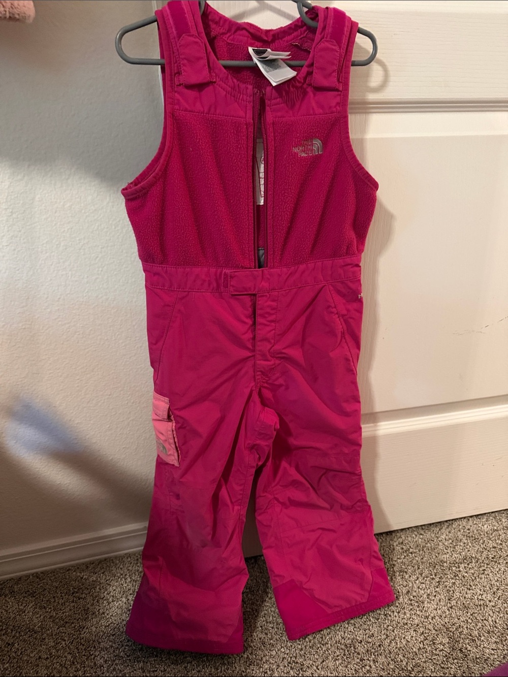 The North Face Hot Pink Kids Snow Overalls